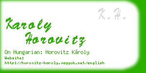 karoly horovitz business card